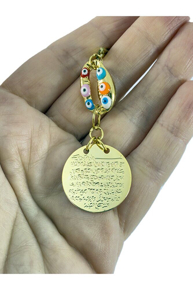 Metal Renkli Deniz Kabuğu Metal Ayetel Kürsi Araba Dikiz Ayna Süsü, Gold Renkli