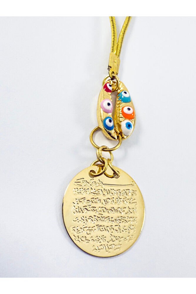 Metal Renkli Deniz Kabuğu Metal Ayetel Kürsi Araba Dikiz Ayna Süsü, Gold Renkli