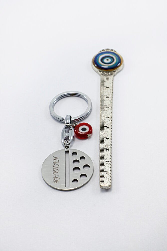 Gümüş Renkli El Yapımı Cam Uğur Böcekli Kişiselleştirilebilir Anahtarlık, Hediyelik Çanta Süsü