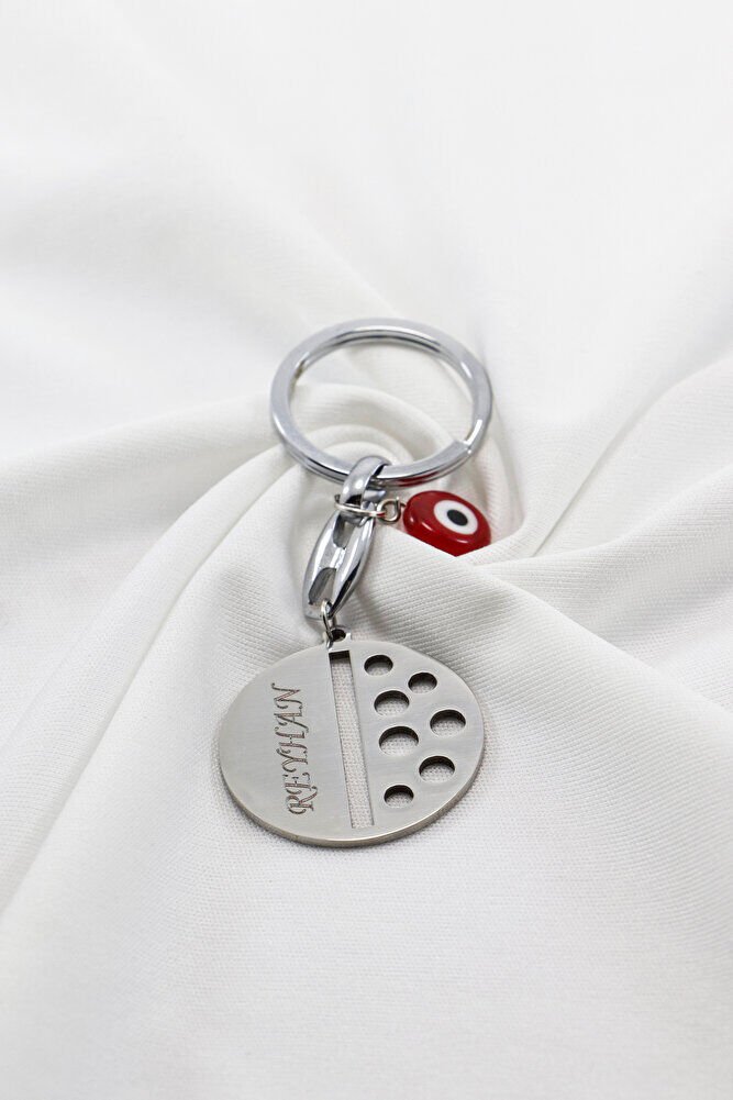 Gümüş Renkli El Yapımı Cam Uğur Böcekli Kişiselleştirilebilir Anahtarlık, Hediyelik Çanta Süsü