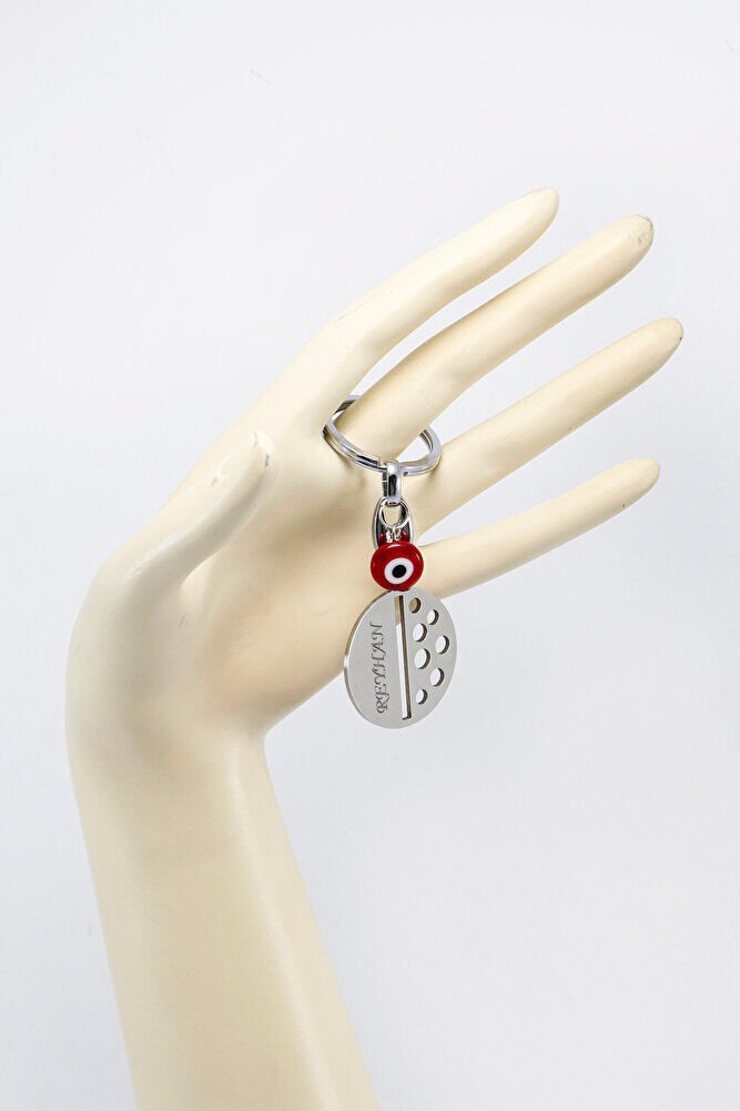 Gümüş Renkli El Yapımı Cam Uğur Böcekli Kişiselleştirilebilir Anahtarlık, Hediyelik Çanta Süsü