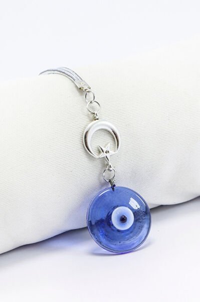 Metal Ay Yıldız Cam Nazar Boncuğu Araba Dikiz Ayna Süsü Metal El Yapımı Cam Hediyelik Aksesuar