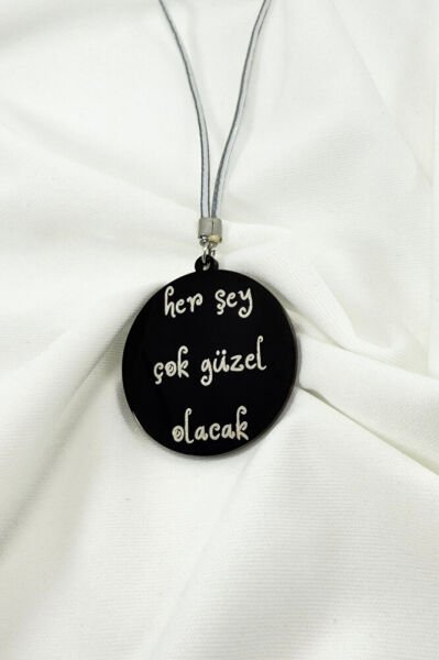 Siyah Çelik Her Şey Çok Güzel Olacak Lotus Çiçeği Yazılı Araba Dikiz Ayna Süsü