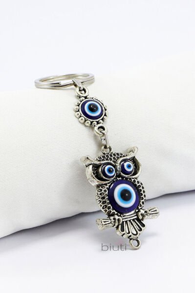 Baykuş Nazar Boncuğu Metal Anahtarlık
