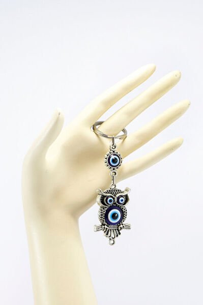Baykuş Nazar Boncuğu Metal Anahtarlık