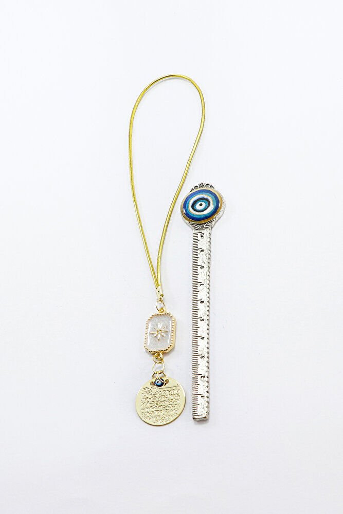 Gold Renkli Sedefli Kuzey Yıldızı Metal Ayetel Kürsi Araba Dikiz Ayna Süsü