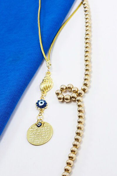 Hediyelik Metal Deniz Kabuğu Küçük Ayetel Kürsi Nazar Boncuğu Araba Dikiz Ayna Süsü