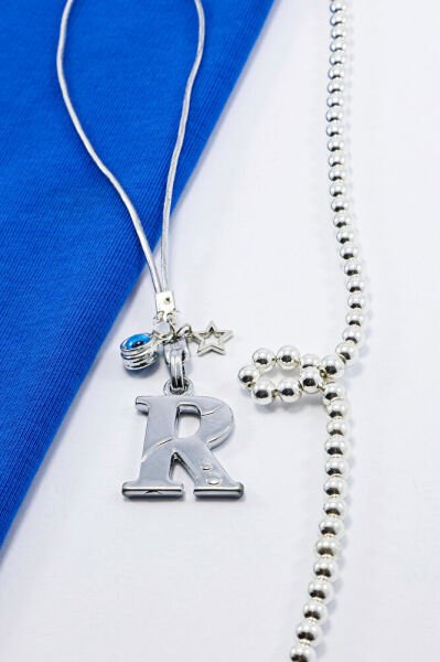 Metal Nazar Boncuğu Yıldız R Harfli Dikiz Ayna Süsü, Elastik İpli Hediyelik Yeni Araba Hediyesi