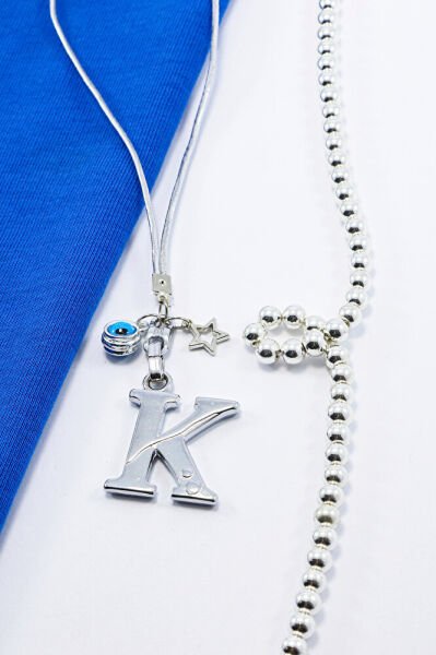 Metal Nazar Boncuğu Yıldız K Harfli Dikiz Ayna Süsü, Elastik İpli Hediyelik Yeni Araba Hediyesi