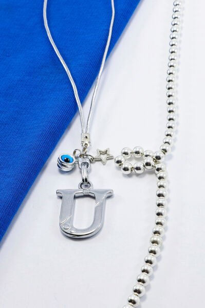 Metal Nazar Boncuğu Yıldız Y Harfli Dikiz Ayna Süsü, Elastik İpli Hediyelik Yeni Araba Hediyesi