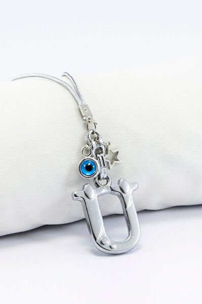 Metal Nazar Boncuğu Yıldız Ç Harfli Dikiz Ayna Süsü, Elastik İpli Hediyelik Yeni Araba Hediyesi