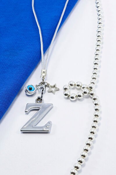 Metal Nazar Boncuğu Yıldız Z Harfli Dikiz Ayna Süsü, Elastik İpli Hediyelik Yeni Araba Hediyesi