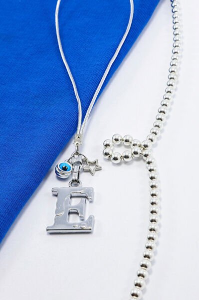 Metal Nazar Boncuğu Yıldız E Harfli Dikiz Ayna Süsü, Elastik İpli Hediyelik Yeni Araba Hediyesi