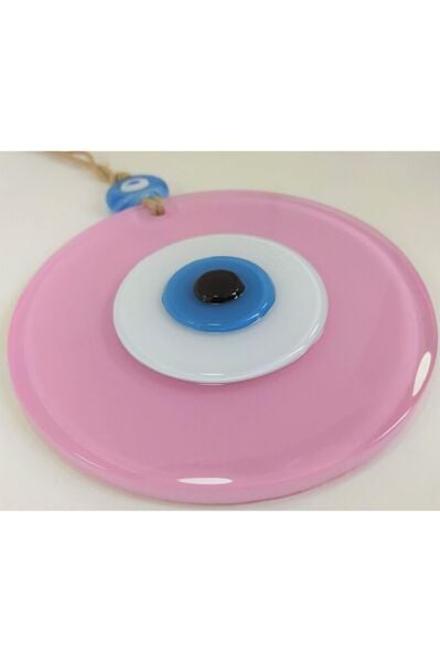 Toz Pembe Büyük Cam Nazar Boncuğu 12 cm