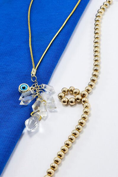 Sun Catcher Arabası Dikiz Ayna Süsü Kristal Salkımlı, Metal çift Taraflı Nazar Boncuklu